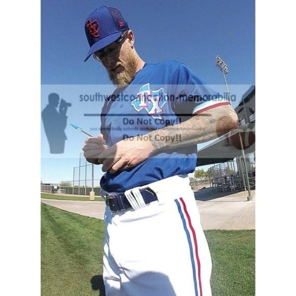 Nick Snyder Signed Baseball Texas Rangers Exact Proof Photo Autographed COA - Picture 2 of 7